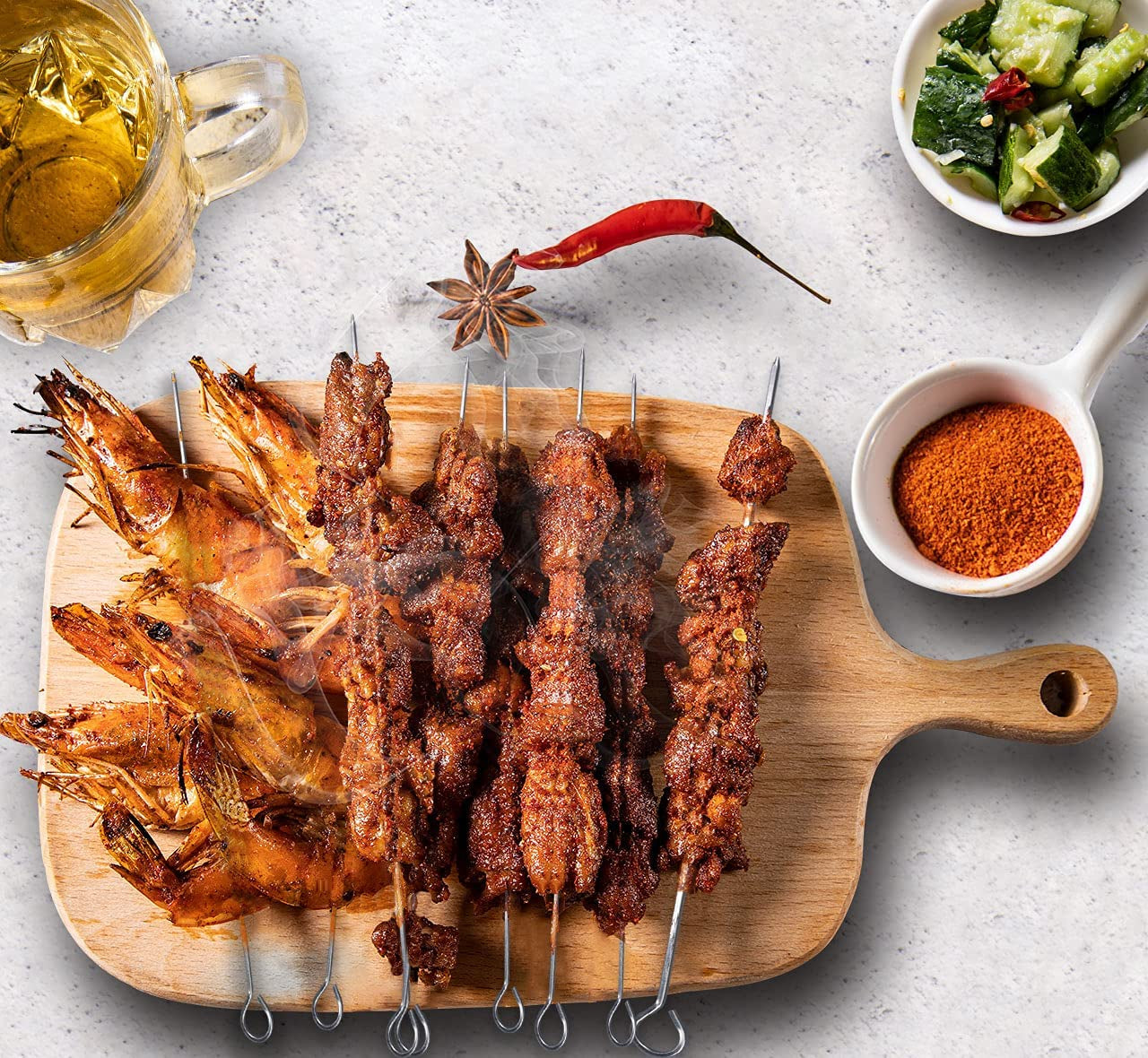 12 Inch Barbecue Skewers Metal BBQ Sticks,12Pack Stainless Steel Square Skewer,Kebob,Kabob Sets for Grill Outings Cooking (BBQ Skewers Square 12Inch-12P)