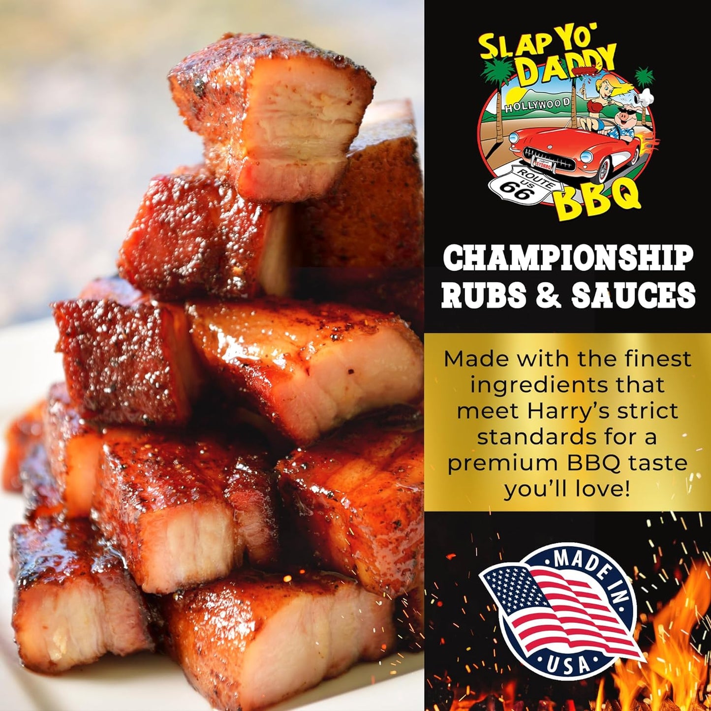 Slap Yo Daddy BBQ Rub Seasonings Love Meat Tender - Spices and Seasonings for Smoking Pork, Rib, Brisket - All Purpose Championship BBQ Seasoning from Harry Soo - No MSG, Gluten Free