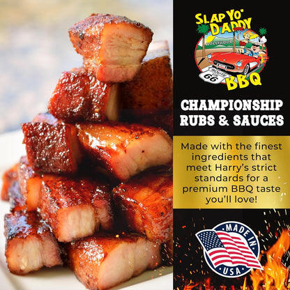 Slap Yo Daddy BBQ Rub Seasonings Love Meat Tender - Spices and Seasonings for Smoking Pork, Rib, Brisket - All Purpose Championship BBQ Seasoning from Harry Soo - No MSG, Gluten Free