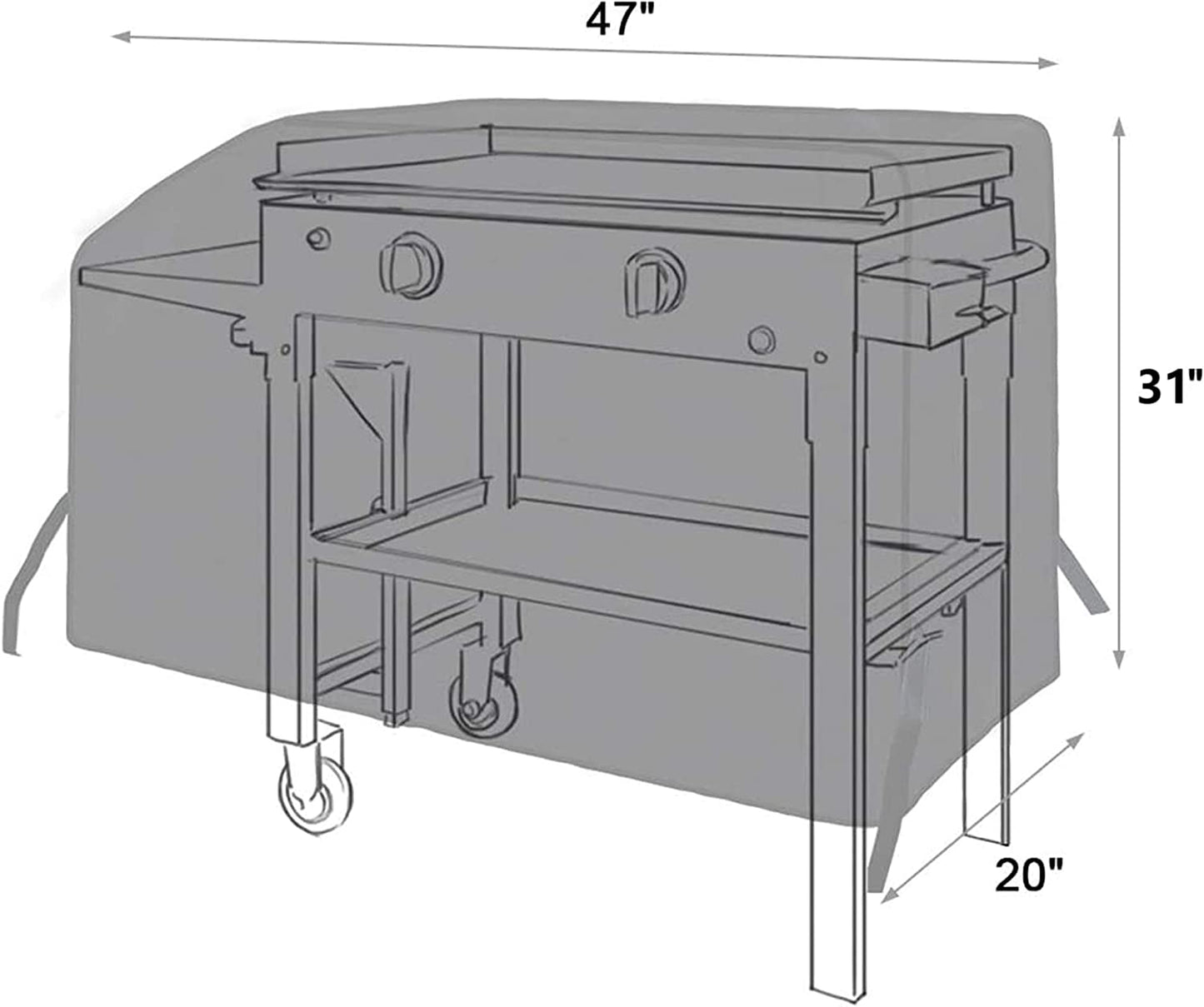 NEXCOVER 28 Inch Griddle Cover | for Blackstone 28 Inch 2 Burner Griddle Cooking Station | Waterproof Heavy Duty Gas Grill Cover | 600D Polyester Anti-Uv Canvas Flat Top BBQ Cover with Support Pole.