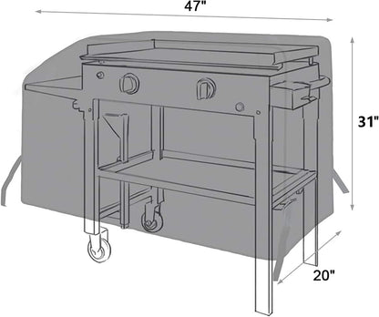 NEXCOVER 28 Inch Griddle Cover | for Blackstone 28 Inch 2 Burner Griddle Cooking Station | Waterproof Heavy Duty Gas Grill Cover | 600D Polyester Anti-Uv Canvas Flat Top BBQ Cover with Support Pole.