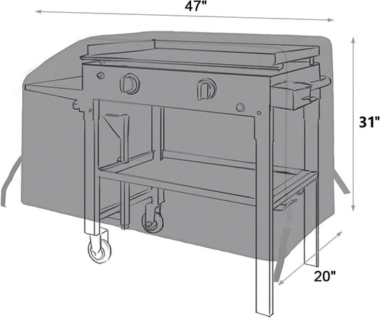 NEXCOVER 28 Inch Griddle Cover | for Blackstone 28 Inch 2 Burner Griddle Cooking Station | Waterproof Heavy Duty Gas Grill Cover | 600D Polyester Anti-Uv Canvas Flat Top BBQ Cover with Support Pole.