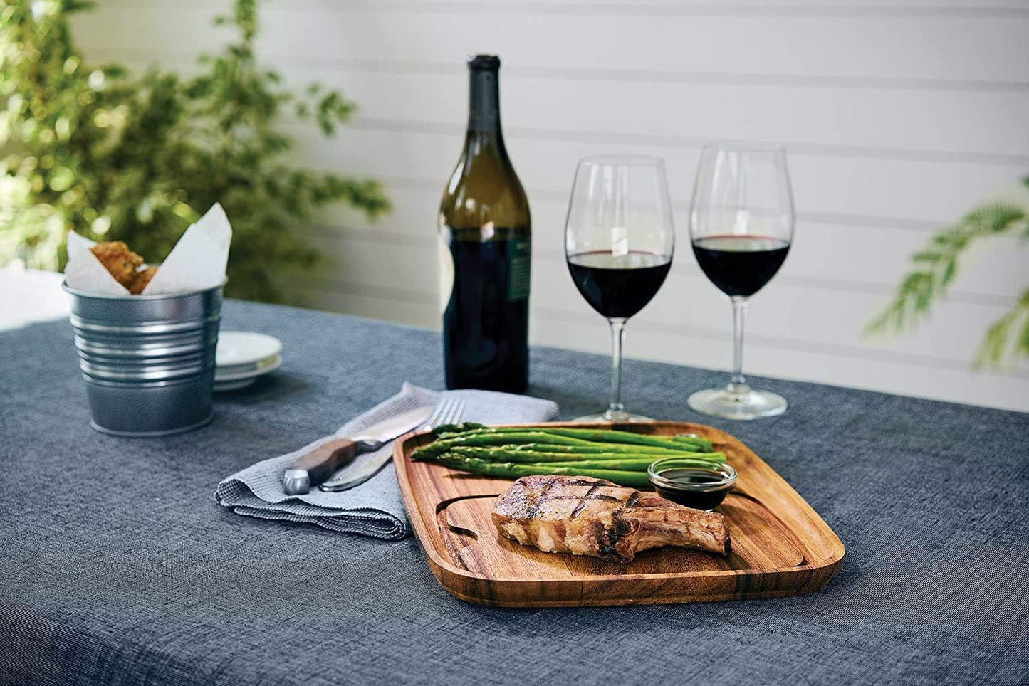 Western K Branding Iron for Steak, Buns, Wood & Leather | Includes Pine Gift Box & Wood Steak Plate