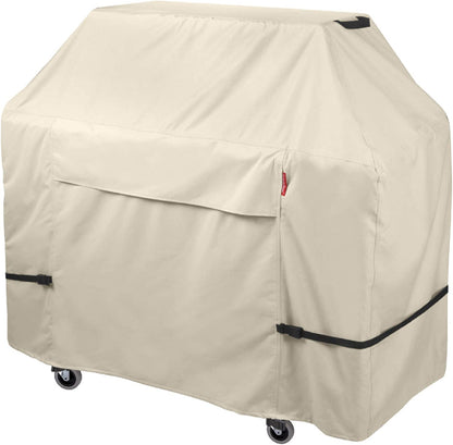 Porch Shield 62W X 24D X 48H Inch Premium Gas Grill Cover up to 60 Inch - Waterproof 600D BBQ Covers for Weber, Brinkmann, Char-Broil and More, Light Tan