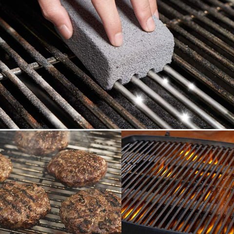 Image of 3Pack Grill Cleaning Brick Block Brick-A Magic Stone Pumice Griddle Grilling Cleaner Accessories for BBQ Grills, Racks, Flat Top Cookers