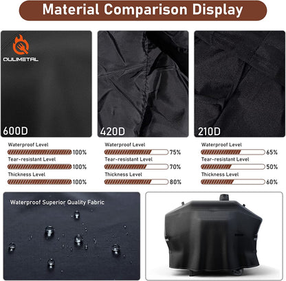 Grill Cover for Camp Chef 24 Pellet Grills, Model DLX 24, Smokepro 24, PG24, PG24LS, PG24S, PG24SE, PG24LTD, PG24XT, SG24, Smokepro DLX, Woodwind 24 Pellet Grills, Full Length Anti-Uv 600D