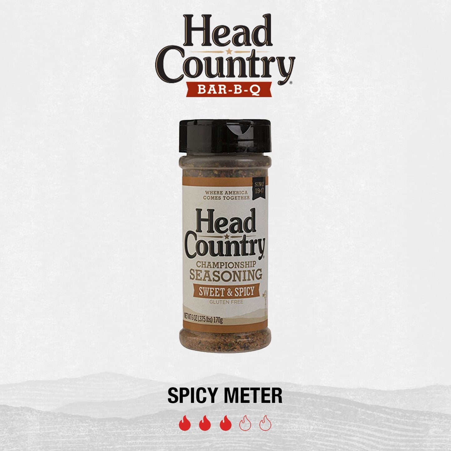 Head Country Bar-B-Q Championship Seasoning, Sweet & Spicy | Gluten Free, MSG Free Barbecue Seasoning with No Allergens | Sweet, Smoky Dry Rub Great on BBQ Chicken, Pork & Ribs | 5.12 Ounce, Pack of 1