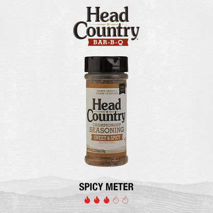 Head Country Bar-B-Q Championship Seasoning, Sweet & Spicy | Gluten Free, MSG Free Barbecue Seasoning with No Allergens | Sweet, Smoky Dry Rub Great on BBQ Chicken, Pork & Ribs | 5.12 Ounce, Pack of 1