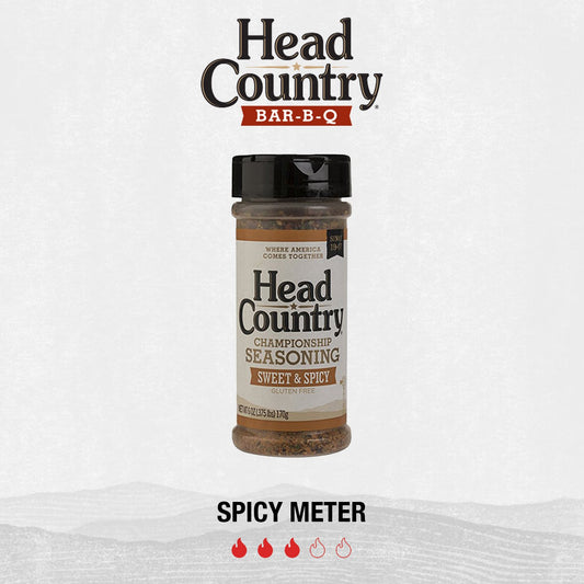 Head Country Bar-B-Q Championship Seasoning, Sweet & Spicy | Gluten Free, MSG Free Barbecue Seasoning with No Allergens | Sweet, Smoky Dry Rub Great on BBQ Chicken, Pork & Ribs | 5.12 Ounce, Pack of 1