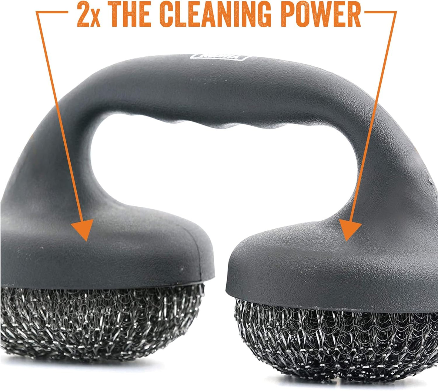 ™ Premium BBQ Grill Brush Easy Grip Double Pad Stainless Steel Cleaner for Gas and Charcoal Grill- Safe for Ceramic, Steel, Cast Iron Grill Grate- Grilling Gifts