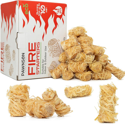 Fire Starters for Fireplace, Campfire, Wood Stove, Chimney, Pizza Oven, Fire Pit, Smoker, Grill, BBQ - All Weather Tumbleweeds Starter - Natural Odorless Indoor Outdoor Charcoal Firestarters 60 Pack