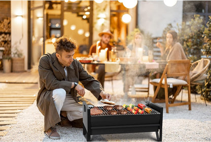 Onlyfire 2 in 1 Charcoal Grill Rotisserie Kit with 3 Stainless Steel Rotating Baskets and 24 in Grill Grate, Auto Swivel BBQ Roasting Machine for Outdoor Patio Backyard, Multi-Functional Camping Grill