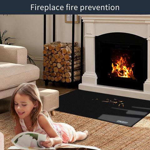 Image of under Grill Mat for Outdoor Grill 48 X 30 Inches Thickened Fireproof Grill Mat for Fire Pit Matt Grill Mats for Outdoor Grill Deck and Patio Protector BBQ Floor Mats