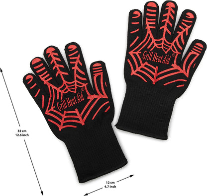Extreme Heat Resistant Grill/Bbq Gloves | Premium Insulated Durable Fireproof Kitchen Mitts Designed for Cooking, Grilling, Frying, Baking | Indoor/Outdoor Accessories for Men & Women