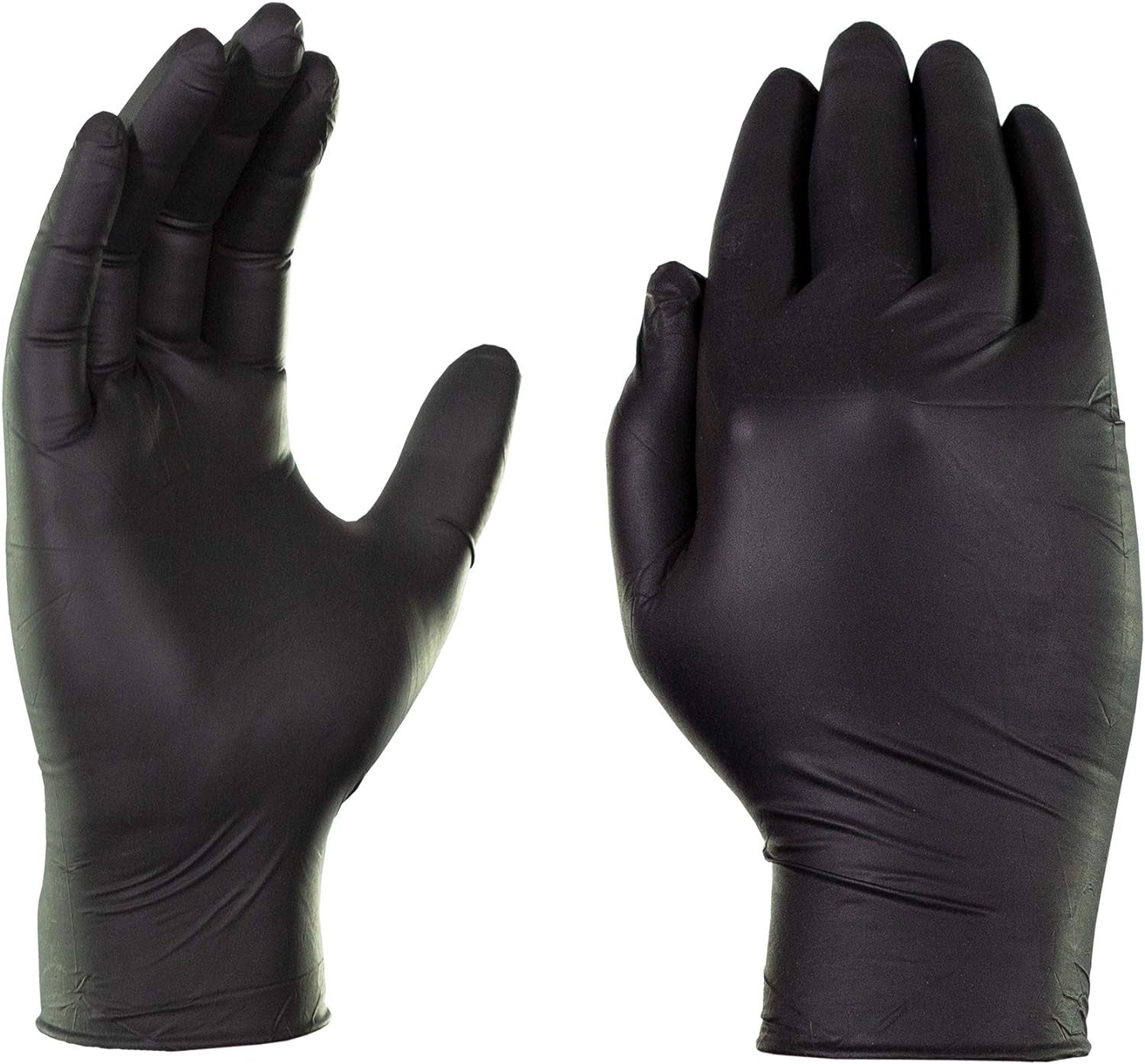 Black Nitrile Disposable Industrial-Grade Gloves 3 Mil, Latex and Powder-Free, Food-Safe, Non-Sterile, Lightly-Textured