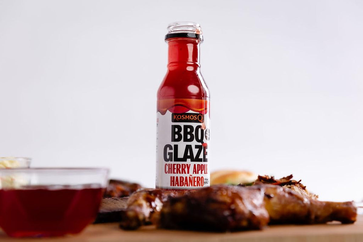 Kosmos Q Cherry Apple Habanero BBQ Glaze - 15.5 Oz Bottle for Sticky & Flavorful Barbecue - Thick BBQ Glaze for Competition Ready Mouth-Watering Meat (Cherry Apple Habanero)